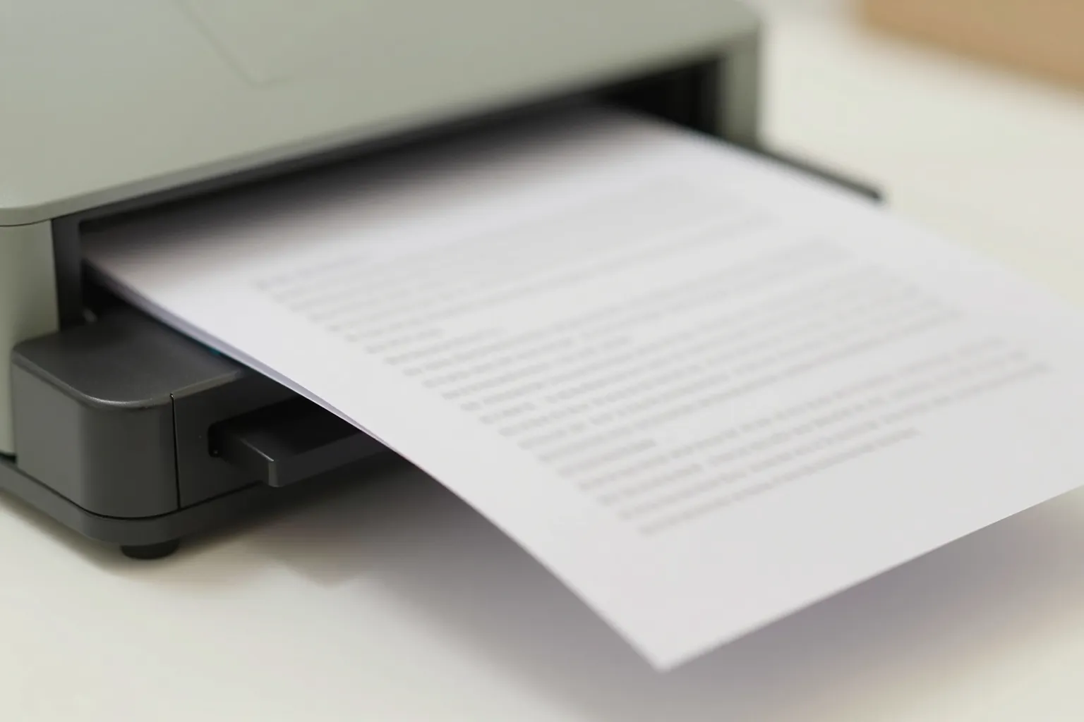 A document page feeding through a compact scanner